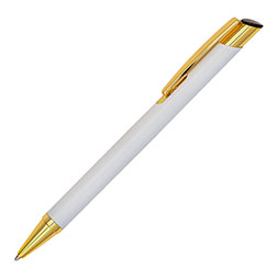 Długopis aluminiowy Lindi, biało-złoty