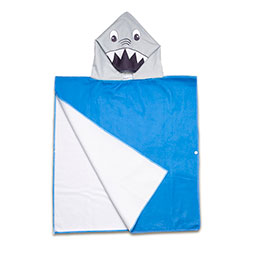 Ręcznik-ponczo z kapturem Sharky, niebieski