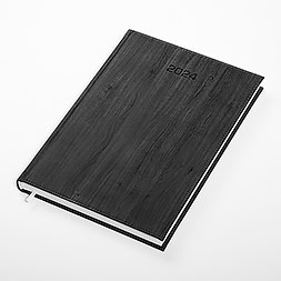 Kalendarz książkowy A4 dzienny, Acero, czarny