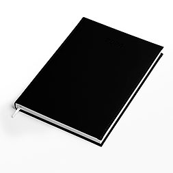 Kalendarz książkowy A4 dzienny, Denim, czarny