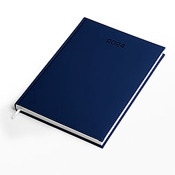 Kalendarz książkowy A4 dzienny, Denim, niebieski