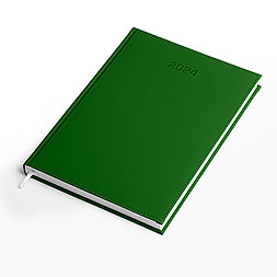 Kalendarz książkowy A4 dzienny, Denim, zielony