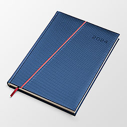 Kalendarz książkowy A4 dzienny, Londyn, niebiesko-czerwony