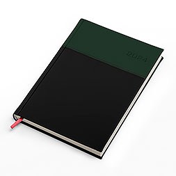 Kalendarz książkowy A4 dzienny, Napoli, zielono-czarny