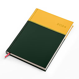 Kalendarz książkowy A4 dzienny, Napoli, żółto-zielony