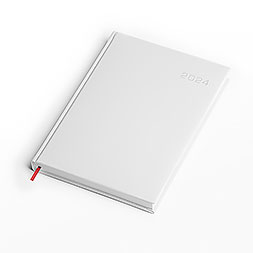 Kalendarz książkowy A4 dzienny, Turyn, biały