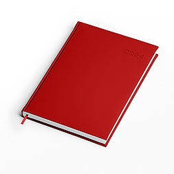 Kalendarz książkowy A4 dzienny, Turyn, czerwony