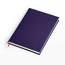 Kalendarz książkowy A4 dzienny, Turyn, fioletowy