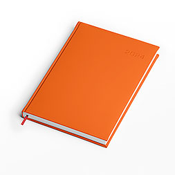 Kalendarz książkowy A4 dzienny, Turyn, pomarańczowy
