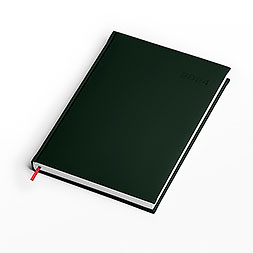 Kalendarz książkowy A4 dzienny, Turyn, zielony