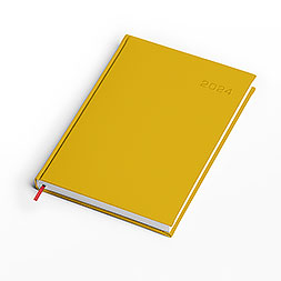 Kalendarz książkowy A4 dzienny, Turyn, żółty