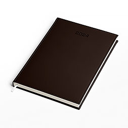 Kalendarz książkowy A4 dzienny, Vivella, ciemnobrązowy