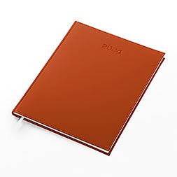 Kalendarz książkowy A4 tygodniowy, Denim, pomarańczowy