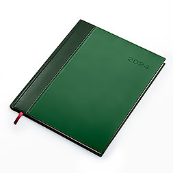 Kalendarz książkowy A4 tygodniowy, Genewa, zielono-zielony