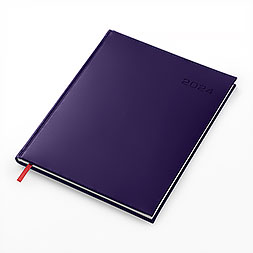 Kalendarz książkowy A4 tygodniowy, Turyn, fioletowy