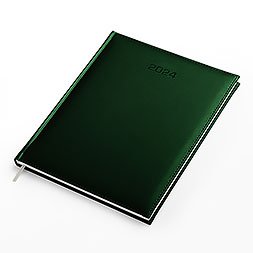 Kalendarz książkowy A4 tygodniowy, Velour, zielony