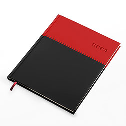 Kalendarz książkowy A4 tygodniowy z notesem, Napoli, czerwono-szary
