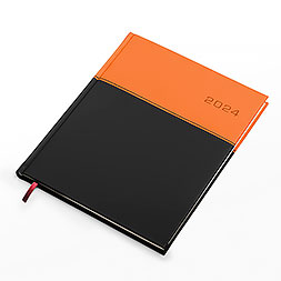 Kalendarz książkowy A4 tygodniowy z notesem, Napoli, pomarańczowo-szary