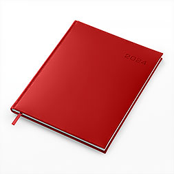 Kalendarz książkowy A4 tygodniowy z notesem, Turyn, czerwony