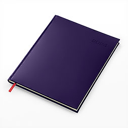 Kalendarz książkowy A4 tygodniowy z notesem, Turyn, fioletowy