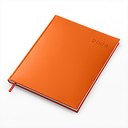 Kalendarz książkowy A4 tygodniowy z notesem, Turyn, pomarańczowy