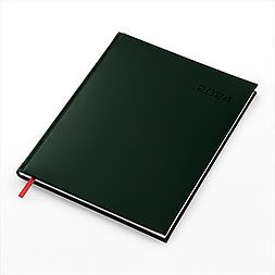 Kalendarz książkowy A4 tygodniowy z notesem, Turyn, zielony