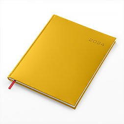 Kalendarz książkowy A4 tygodniowy z notesem, Turyn, żółty