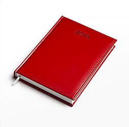 Kalendarz książkowy A5 dzienny, Caprice, czerwony