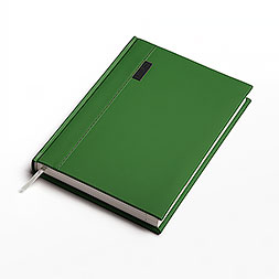 Kalendarz książkowy A5 dzienny, Denim z metką, zielono-czarny