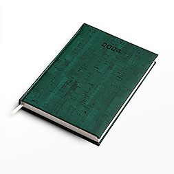 Kalendarz książkowy A5 dzienny Light, Cork, zielony
