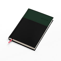 Kalendarz książkowy A5 dzienny, Napoli, zielono-czarny
