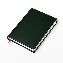 Kalendarz książkowy A5 dzienny, Turyn, zielony