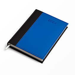 Kalendarz książkowy A5 dzienny, Vellutino proste pionowe, czarno-niebieski