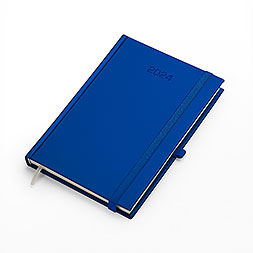 Kalendarz książkowy A5 dzienny, Vellutino z gumką, niebieski
