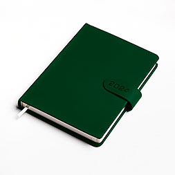 Kalendarz książkowy A5 dzienny, Velour na magnes, zielony