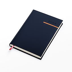 Kalendarz książkowy A5 dzienny, Victoria, granatowo-pomarańczowy