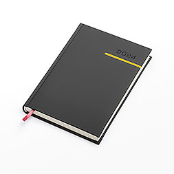 Kalendarz książkowy A5 dzienny, Victoria, szaro-żółty