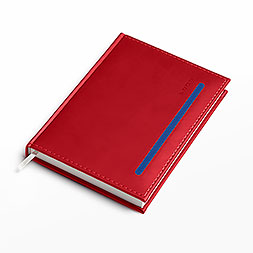 Kalendarz książkowy A5 dzienny, Vivella linia pionowa, czerwono-niebieski