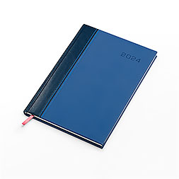 Kalendarz książkowy A5 tygodniowy z notesem, Genewa, granatowo-niebieski