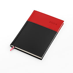 Kalendarz książkowy A5 tygodniowy z notesem, Napoli, czerwono-szary