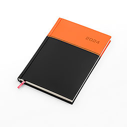 Kalendarz książkowy A5 tygodniowy z notesem, Napoli, pomarańczowo-szary