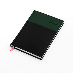 Kalendarz książkowy A5 tygodniowy z notesem, Napoli, zielono-czarny
