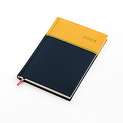 Kalendarz książkowy A5 tygodniowy z notesem, Napoli, żółto-granatowy