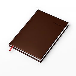 Kalendarz książkowy A5 tygodniowy z notesem, Turyn, brązowy