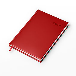 Kalendarz książkowy A5 tygodniowy z notesem, Turyn, czerwony