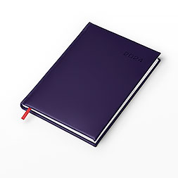 Kalendarz książkowy A5 tygodniowy z notesem, Turyn, fioletowy