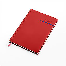 Kalendarz książkowy A5 tygodniowy z notesem, Victoria, czerwono-niebieski