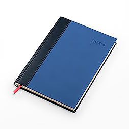 Kalendarz książkowy B5 dzienny, Genewa, granatowo-niebieski