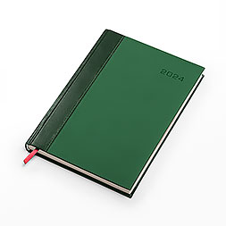 Kalendarz książkowy B5 dzienny, Genewa, zielono-zielony