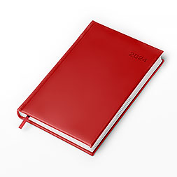 Kalendarz książkowy B5 dzienny, Turyn, czerwony